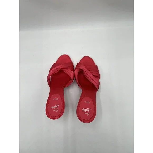 Christian Louboutin "Nicol Is Back 85" satin mules in Ole red Size 39 - Picture 5 of 6